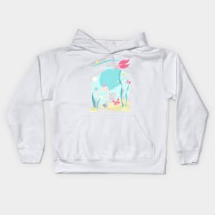 Cute Mermaid Diving Under the Sea Kids Hoodie